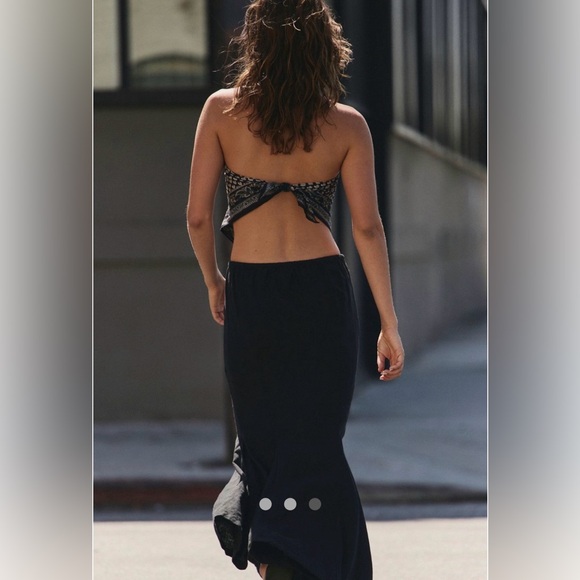 Mermaid Linen Maxi Skirt Black size M NWT - Picture 2 of 3